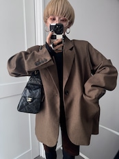 mixツイルオーバーハンサムJK/ブラウン