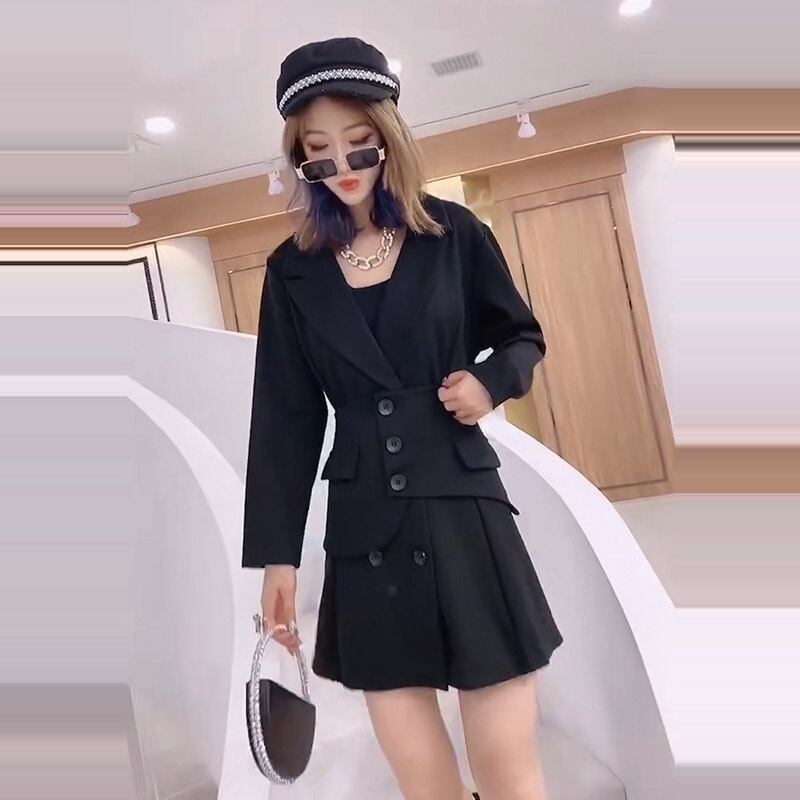 プラスサイズの女性の2020年秋の新しい太った姉妹mmルーズツーピースジャケットは薄くて腹を減らすドレスです ミックスインファッション6469624865