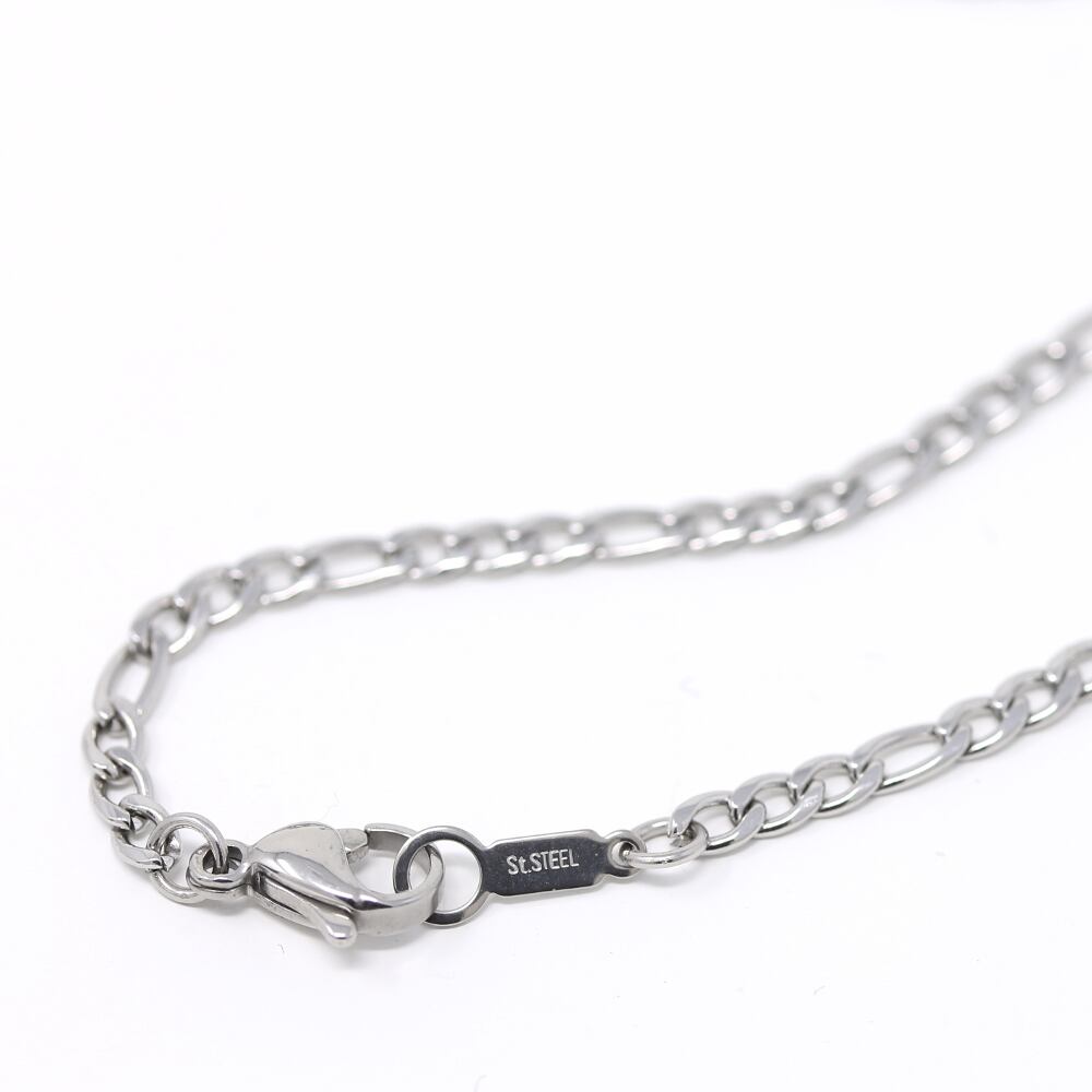 サージカルステンレス製 フィガロチェーン・ネックレス(幅2.8mm)