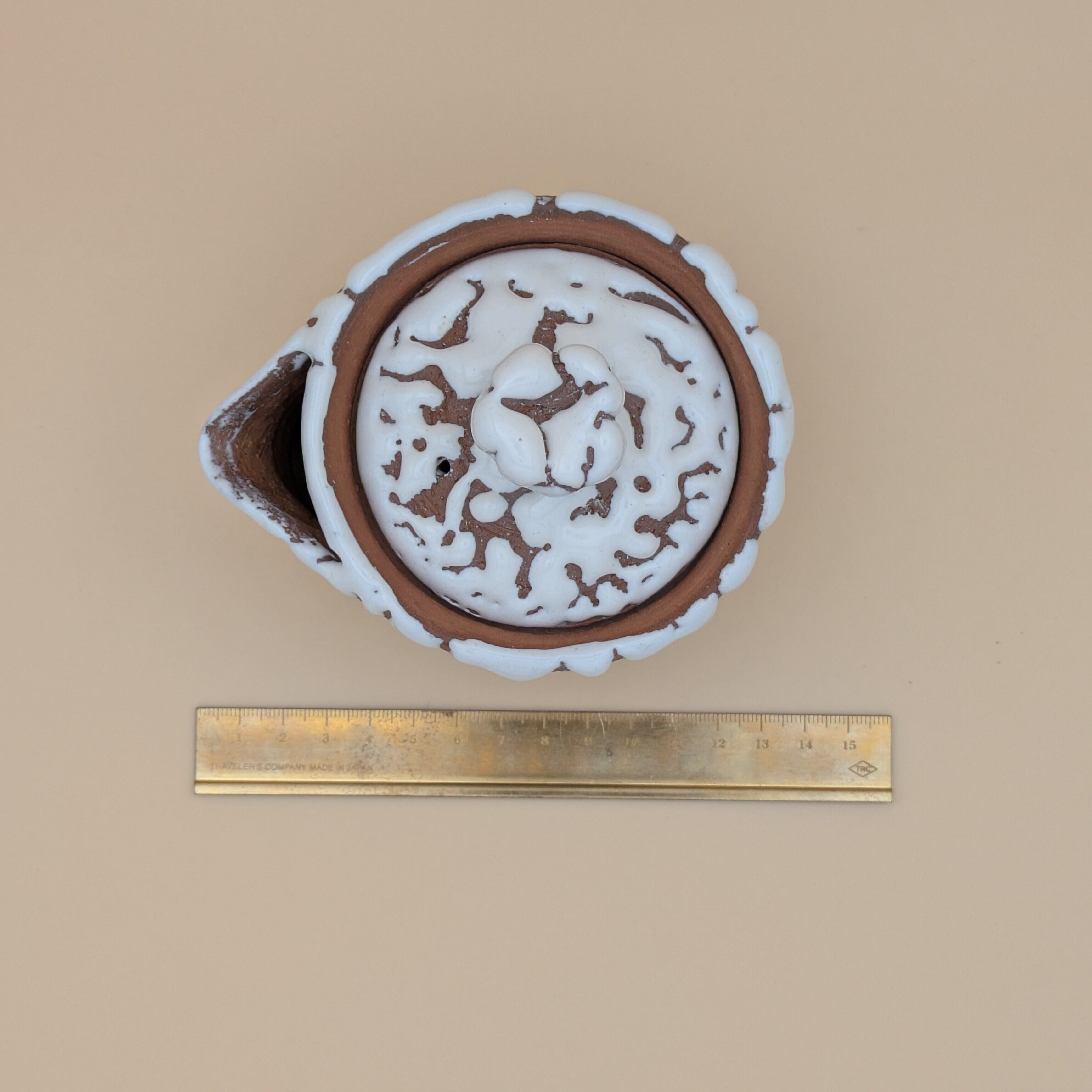 萩焼】 4寸 蓋つき片口 12cm （白釉 鬼萩） 湯冷まし 酒器 茶道具 | PAY ID