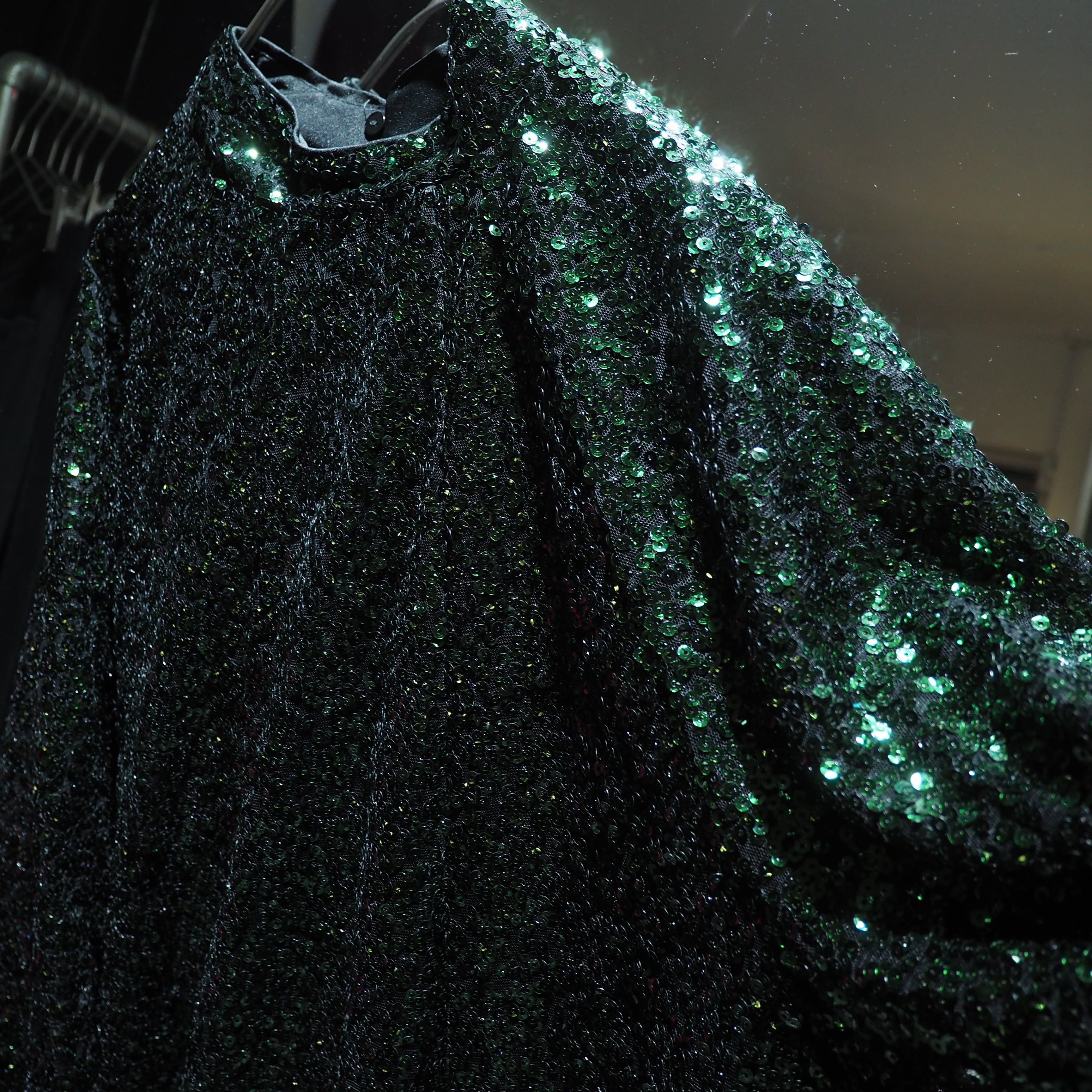 Beautiful Flip sequins Embroidery long sleeve Mock neck