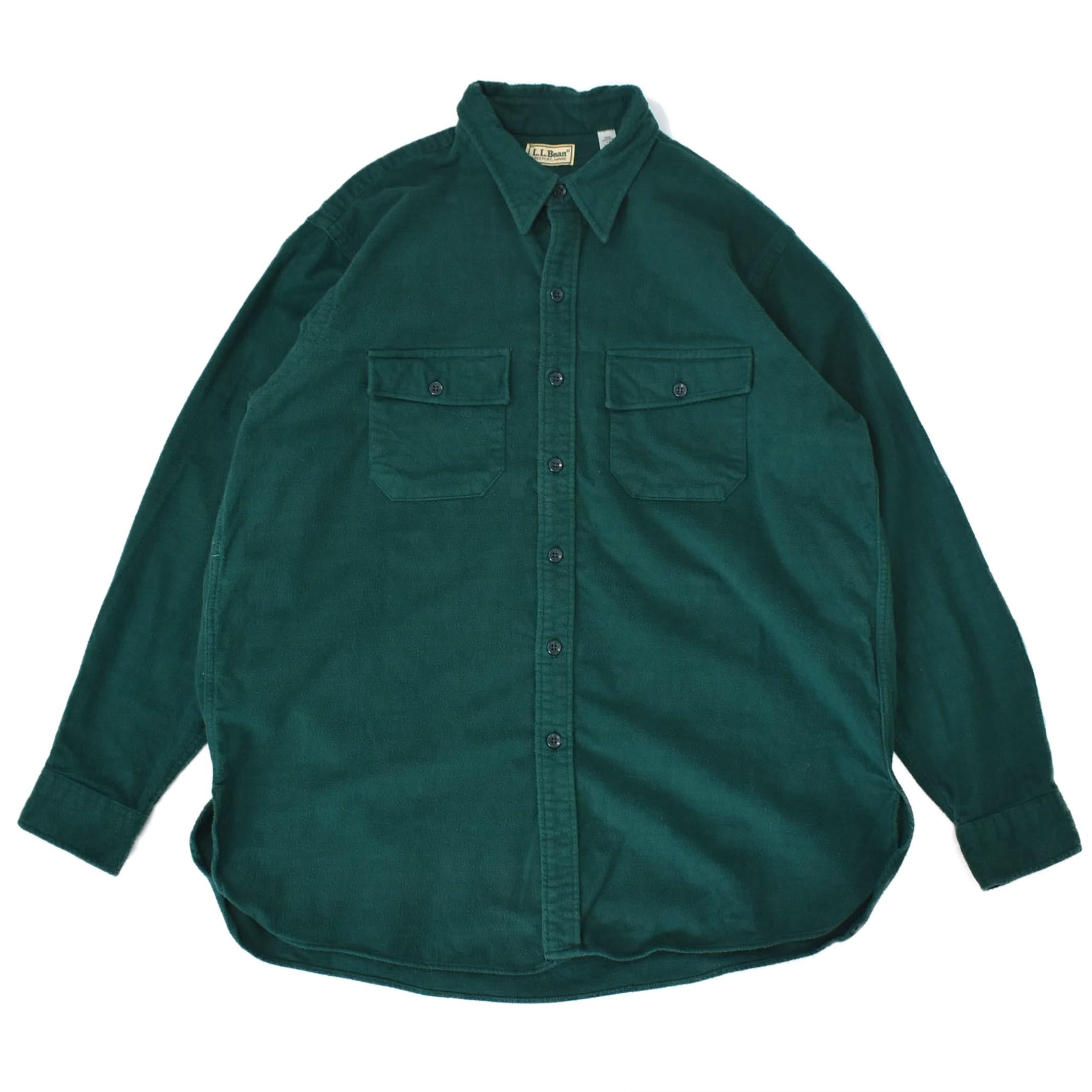 18 Long] 80s Chamois Cloth Shirt Green mongos