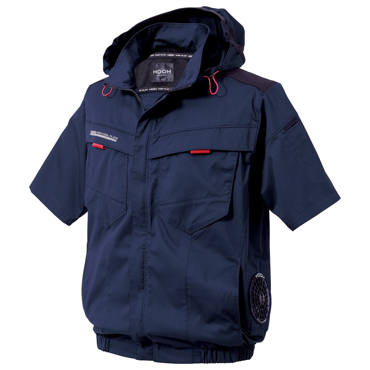 空調服 HOOR フルハーネス対応 フルセット 3L 3Lサイズ V2517 サイドファン半袖フードジャケット HOOH 村上被服 空調