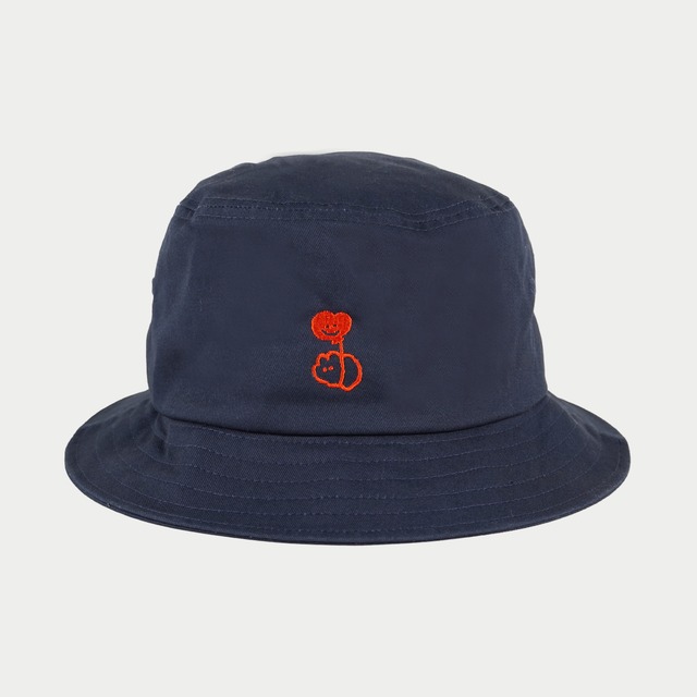 風船ウサ刺繍バケットハット/ネイビー (MK-476)