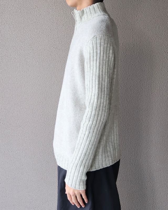 【Jean Paul Gaultier】Sleeve cut-out Half Zip Knit