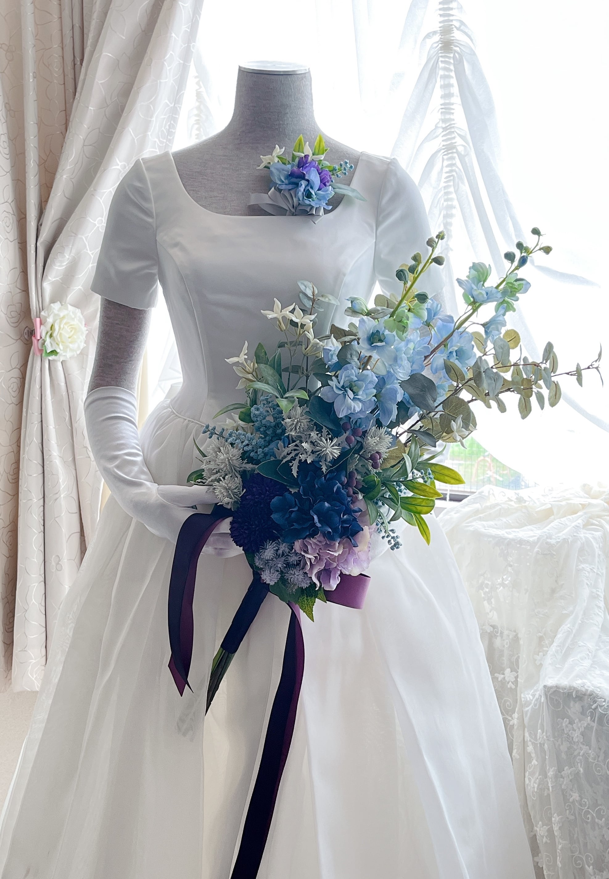 ウェディングブーケ　アームブーケ アームブーケ カラーナチュラル ウェディングブーケ 結婚式 前