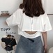 【日本倉庫即納】 へそ出しトップス ショート丈 バックジップ