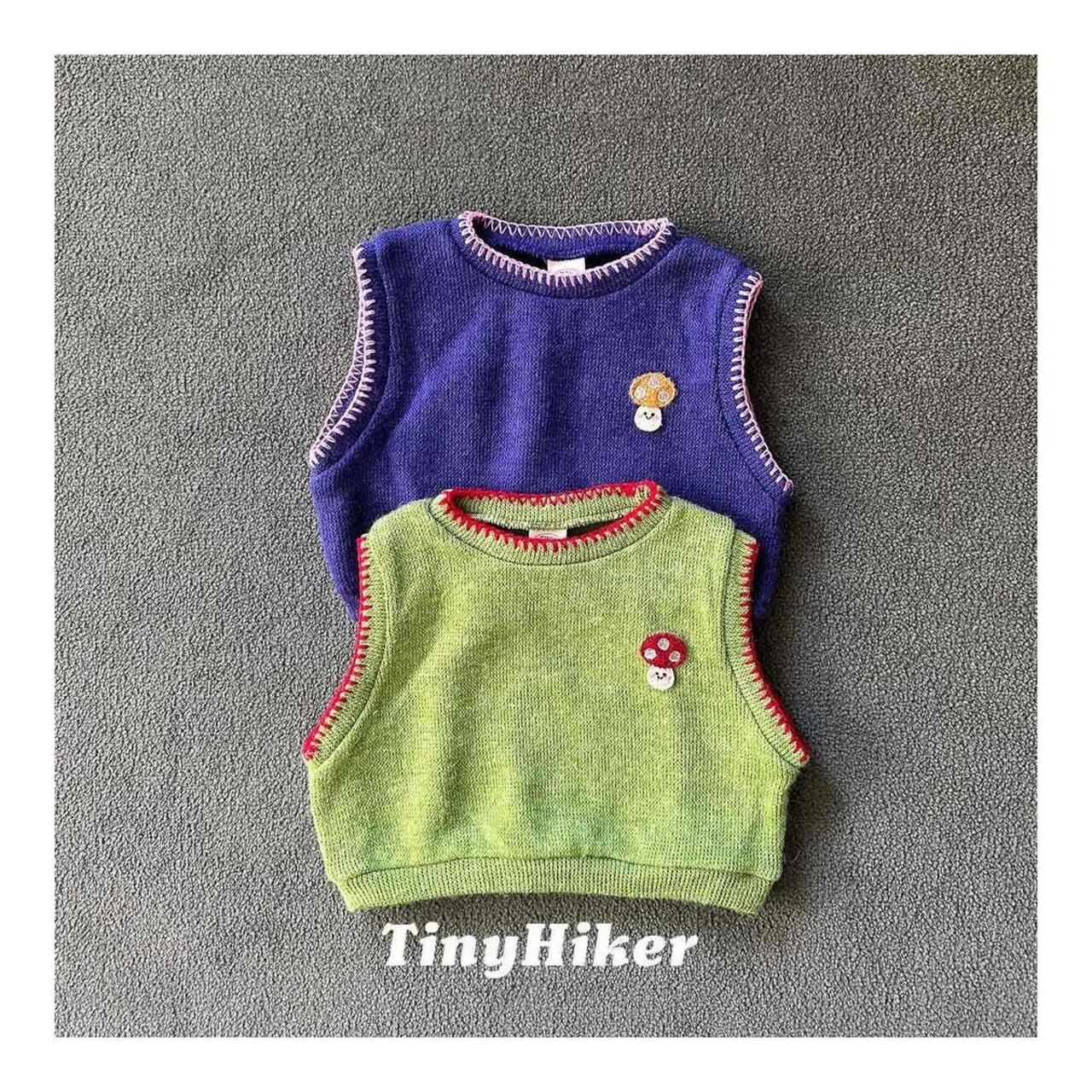 【取寄】Tiny Hiker キノコ メロベスト|冬服|韓国子供服