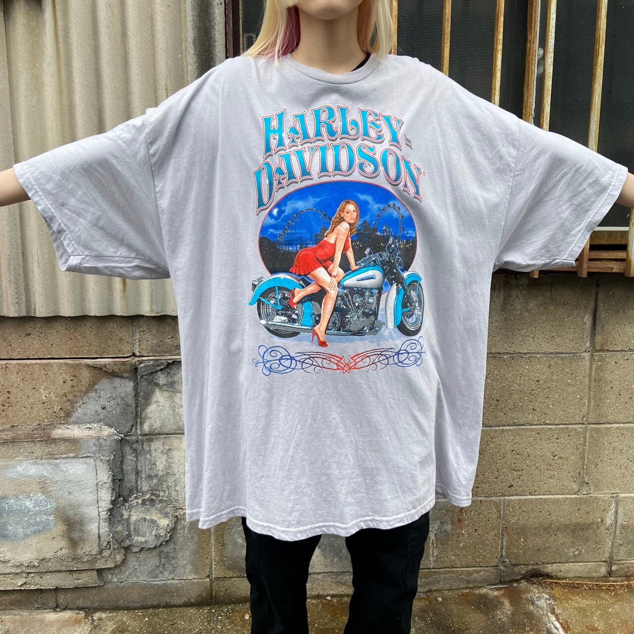 値引 00s アメリカ製 ハーレーダビッドソン XL 両面プリント Tシャツ