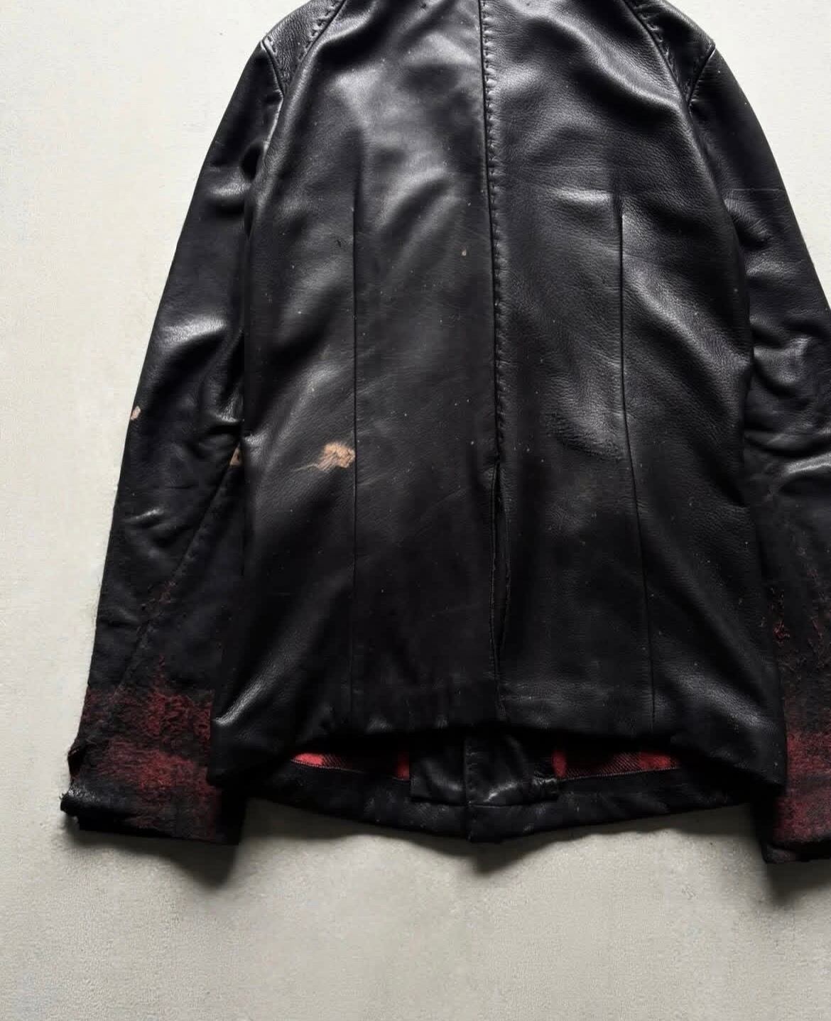F/W2008 Yohan Serfaty - frayed hem deerskin leather jacket | lev