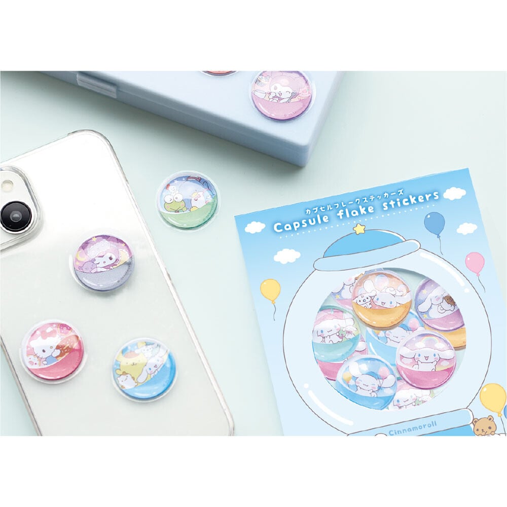 サンリオキャラクターズ カプセルフレークステッカーズ シナモロール