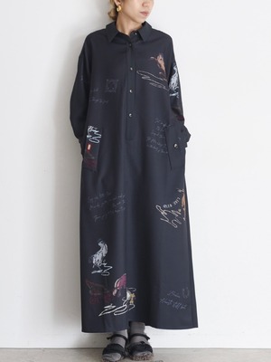 エイミーロウ  Eimee Law テキスト馬柄ptベルテットシャツOP