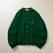 60s IZOD LACOSTE アクリル カーディガン ラコステ グリーン M 古着