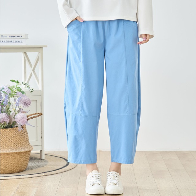 TRUBE タック入りバルーンシルエットパンツ【M~L】サックスブルー