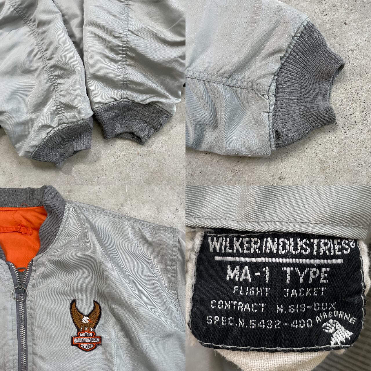 80年代〜 USA製 WILKER INDUSTRIES MA-1タイプ ミリタリー 80年代〜 USA製 WILKER INDUSTRIES MA-1タイプ ミリタリー