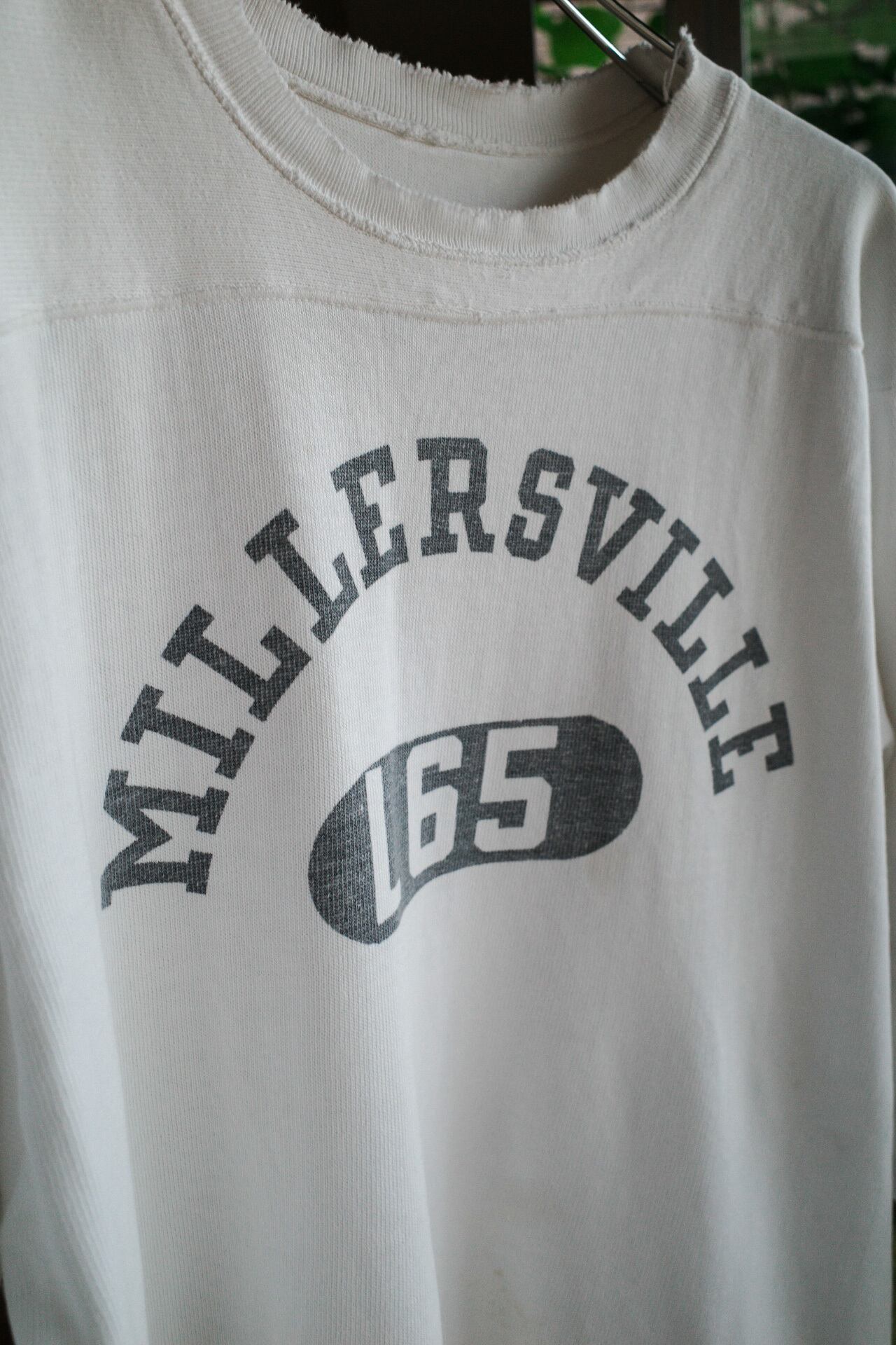 希少 50s チャンピオン 染み込みプリント 長袖 フットボール Tシャツ