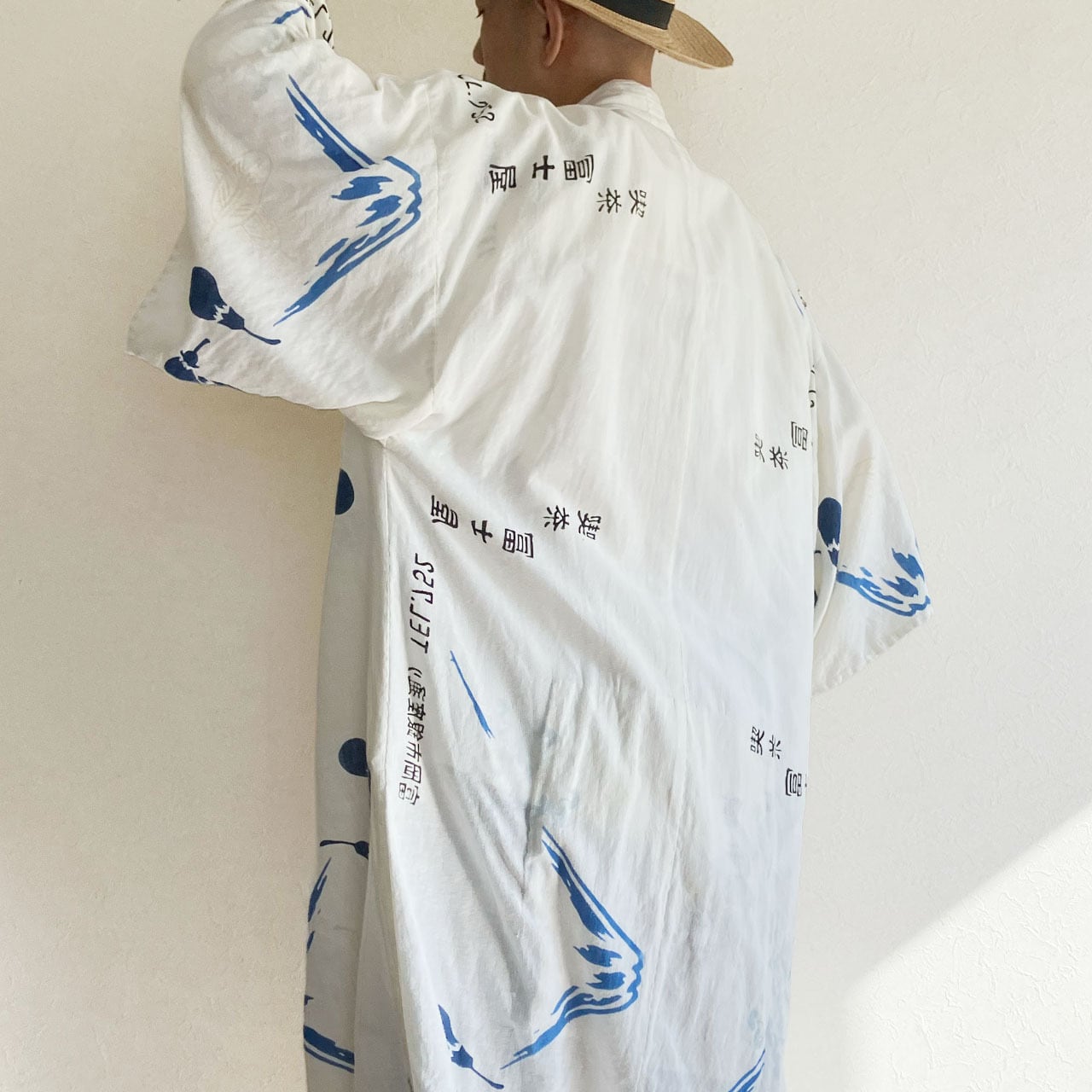 手ぬぐい パッチワーク つぎはぎ 広袖 着物 木綿 古布 ジャパン