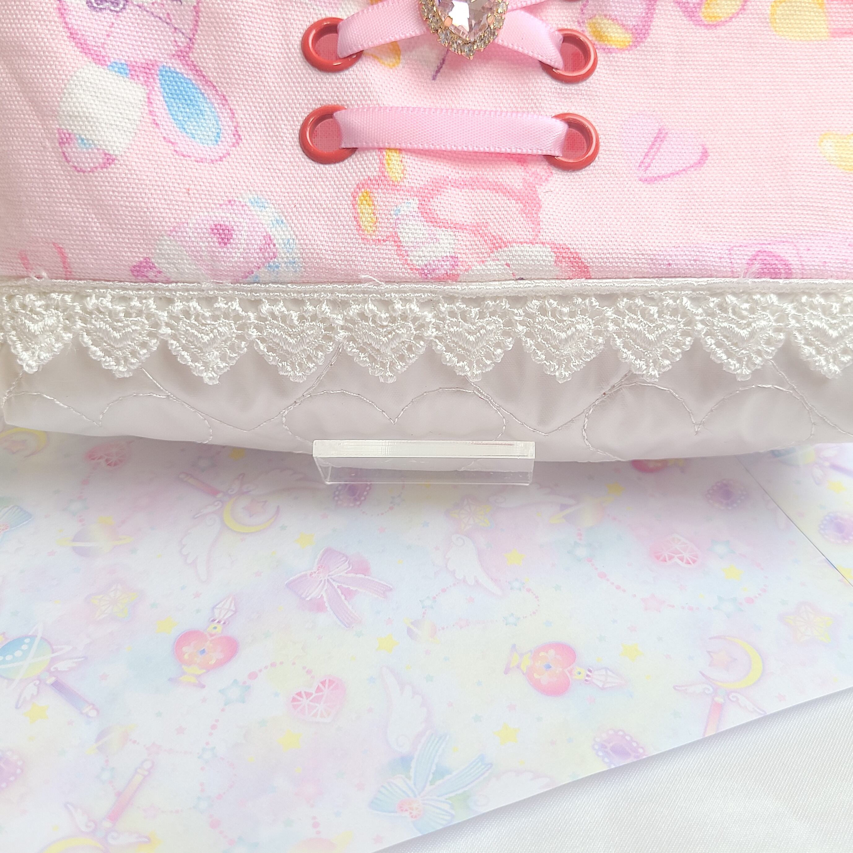 シェルポーチ リボン ピンク やみかわ ♡ コスメポーチ | 星屑工房