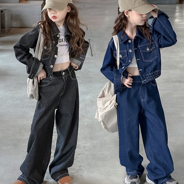 kids デニムセットアップパンツ
