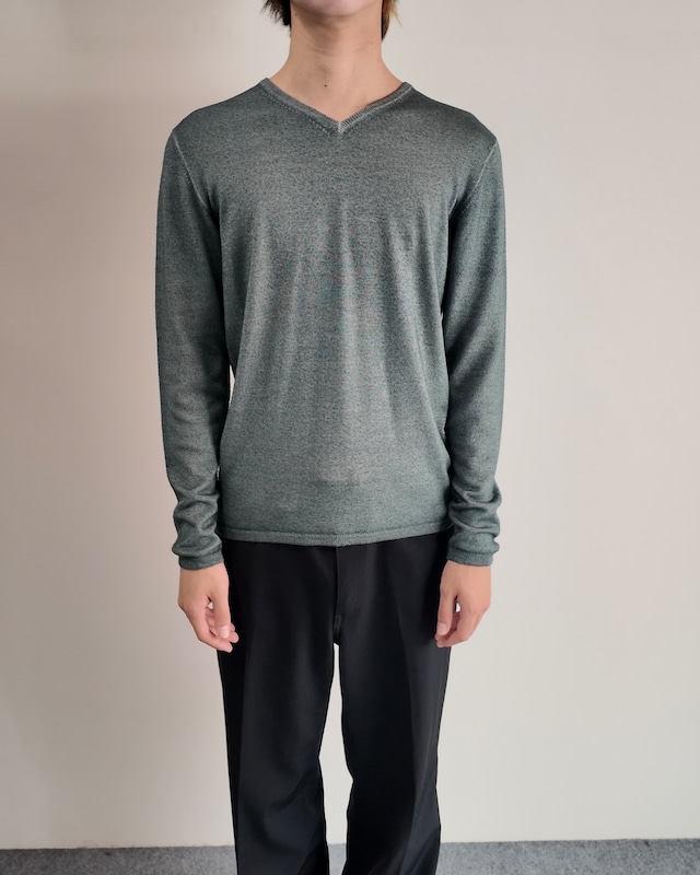 【Costanza di Spirito】light blue v-neck knit