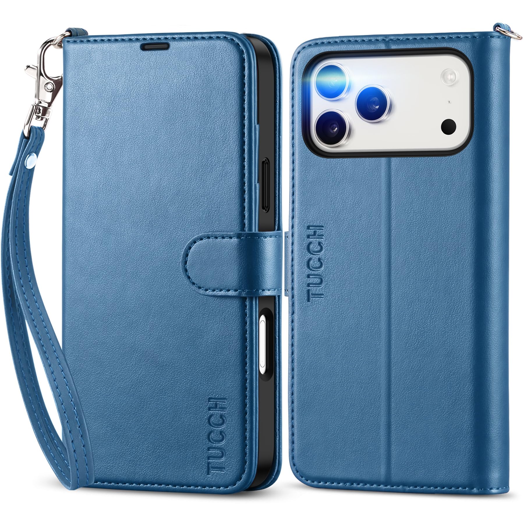 TUCCH iphone18 Pro Max 対応 ケース 手帳型 アイフォン17プロマックス用ケース 2026年発売 6.9インチ レイクブルー