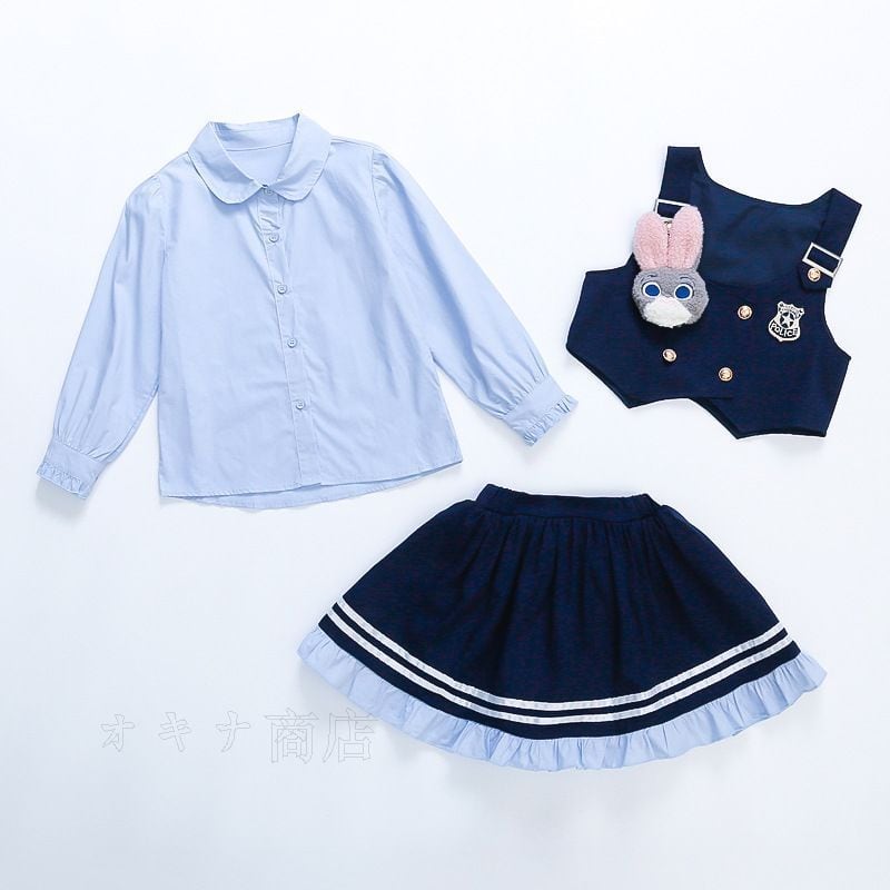 ズートピア ジュディ・ホップス 子供用 警察服 ワンピース コスプレ