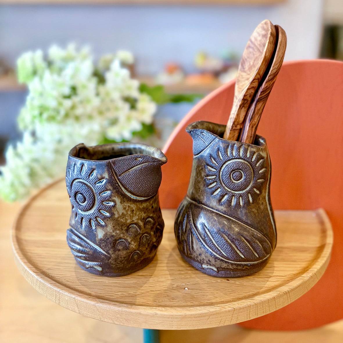 Knotwork LA - baby bird pitcher_dark brown