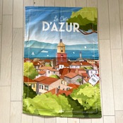 フランス雑貨【Cote d'azur コート・ダジュール】 トルション キッチンクロス コラボ コットン　綿 100% ティータオル　かわいい 柄 COUCKE  フランス ふきん  リネン 雑貨 キッチン お土産 インテリア リネン ギフト おしゃれ WIM' フランス雑貨 ポスター