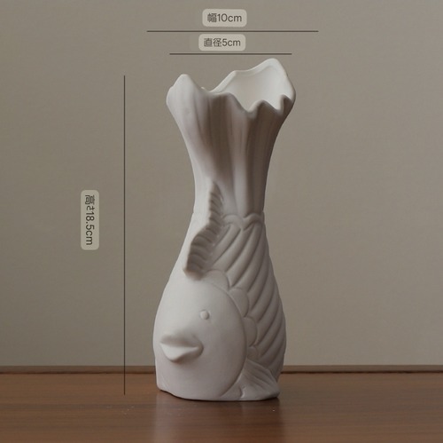 魚型花瓶 アニマル花瓶 白い花瓶 セラミック花瓶 かわいい花瓶 ユニーク花瓶 デザイン花瓶 インテリア花瓶 おしゃれ花瓶 陶器花瓶 アート花瓶 オブジェ花瓶
