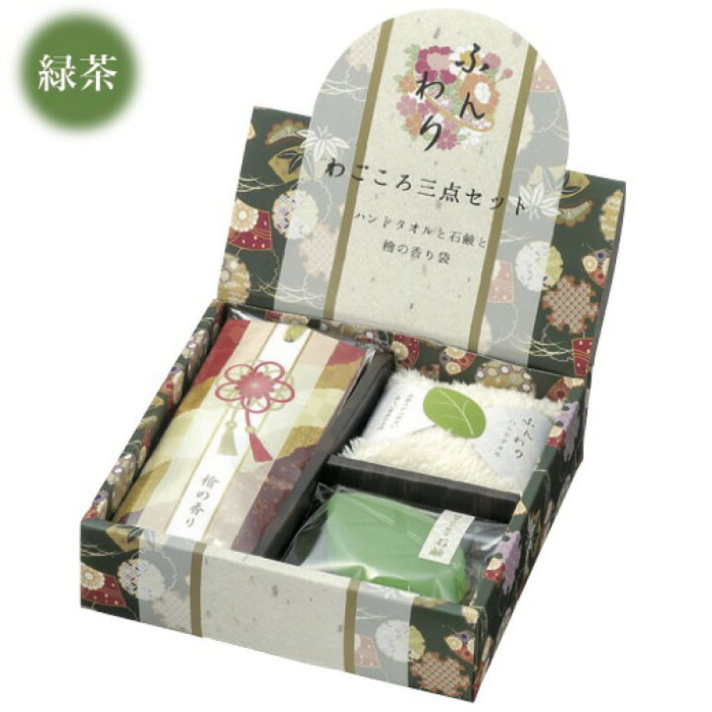 石鹸・ハンカチタオル・檜の香り袋3点セット【和雑貨屋 小物小町  