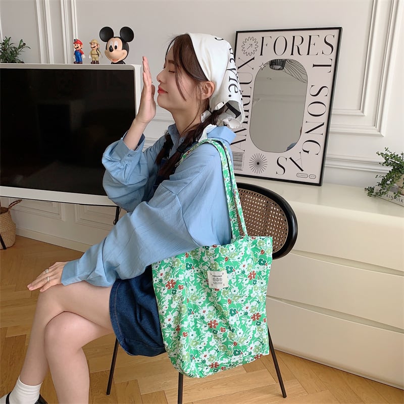 トートバッグ A4 花柄 花柄トートバッグ 綿トート 鞄 レディース国内