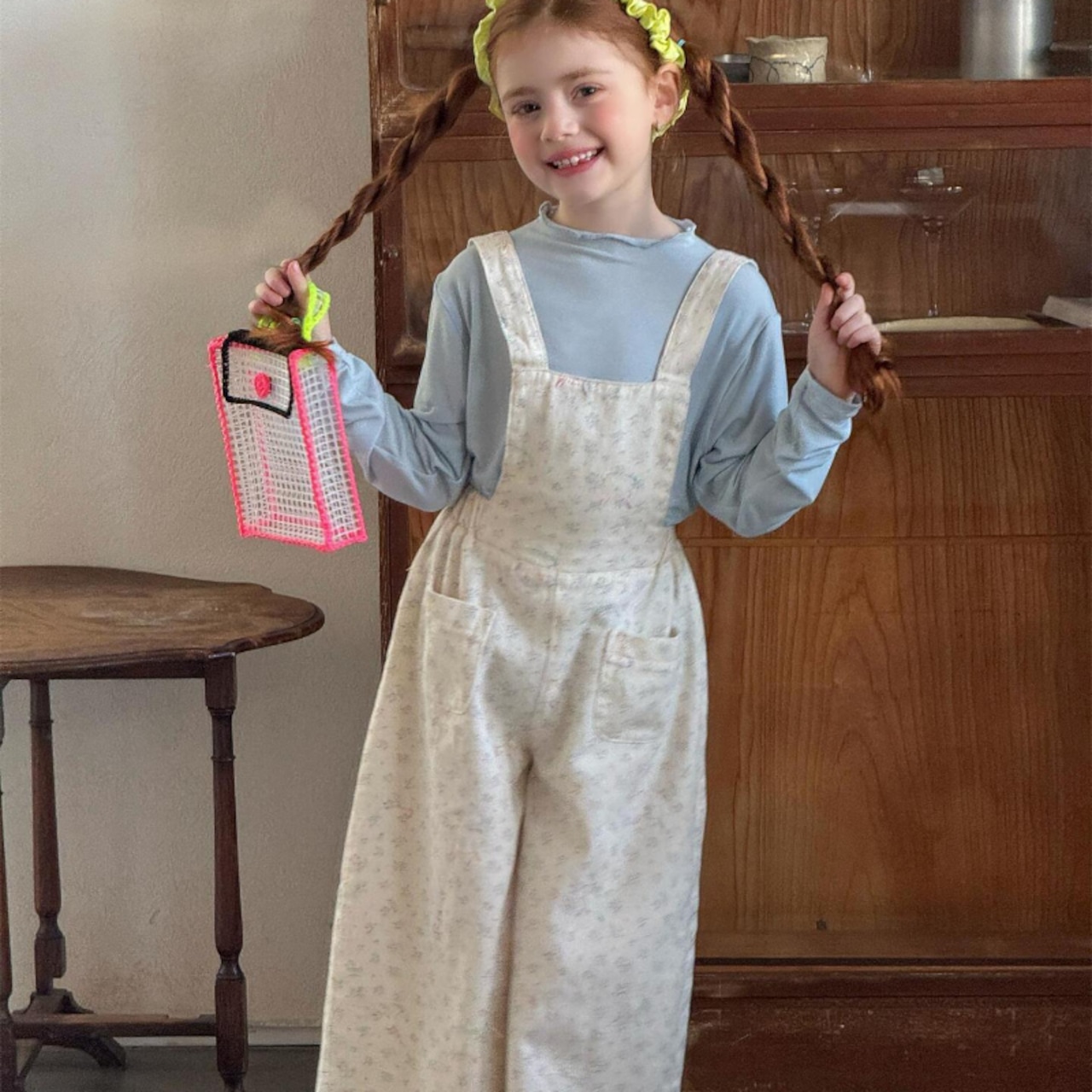 春韓国風花柄オールインワン