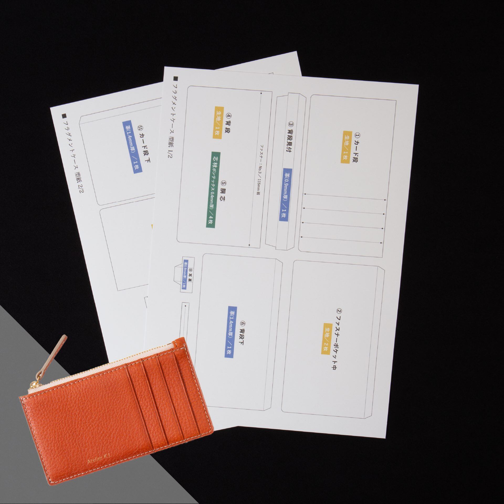 プロの型紙(9)名刺入れ カードケース 【レザークラフト ハンドメイド