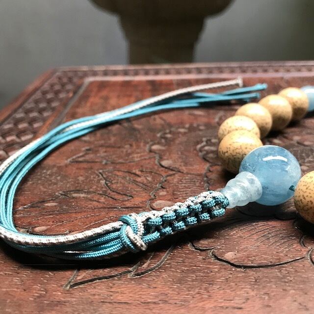 粒撰星月菩提樹・アクアマリン仕立て(Star moon linden&Aquamarine