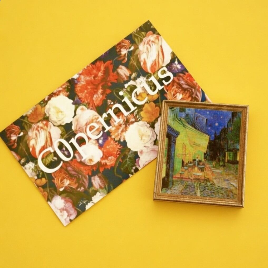 ゴッホ/夜のカフェテラス/名画ヘアクリップ/前髪用ヘアクリップ/子供用ヘアクリップ送料220円〜C0pernicus