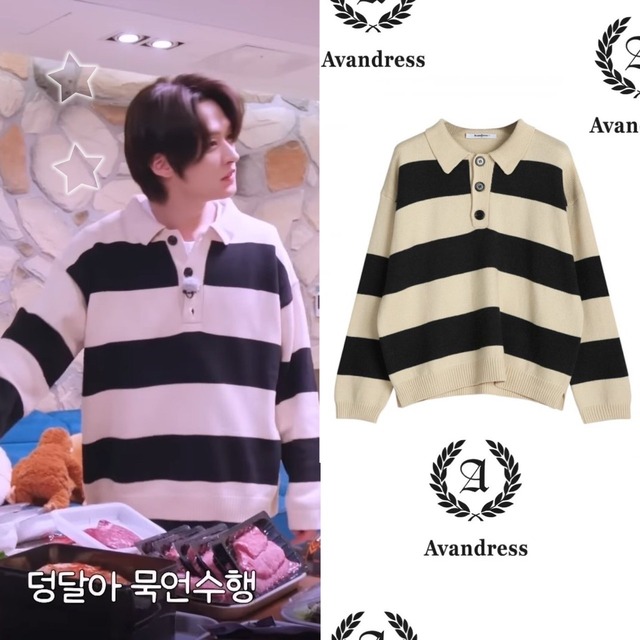 ★Stray Kids リノ 着用！！【AVANDRESS】Rugby Striped Knit_2COLOR