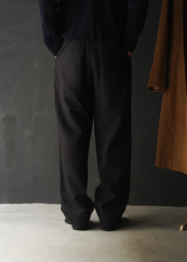 90’s EMPORIO ARMANI wide tapered stripe wool slacks