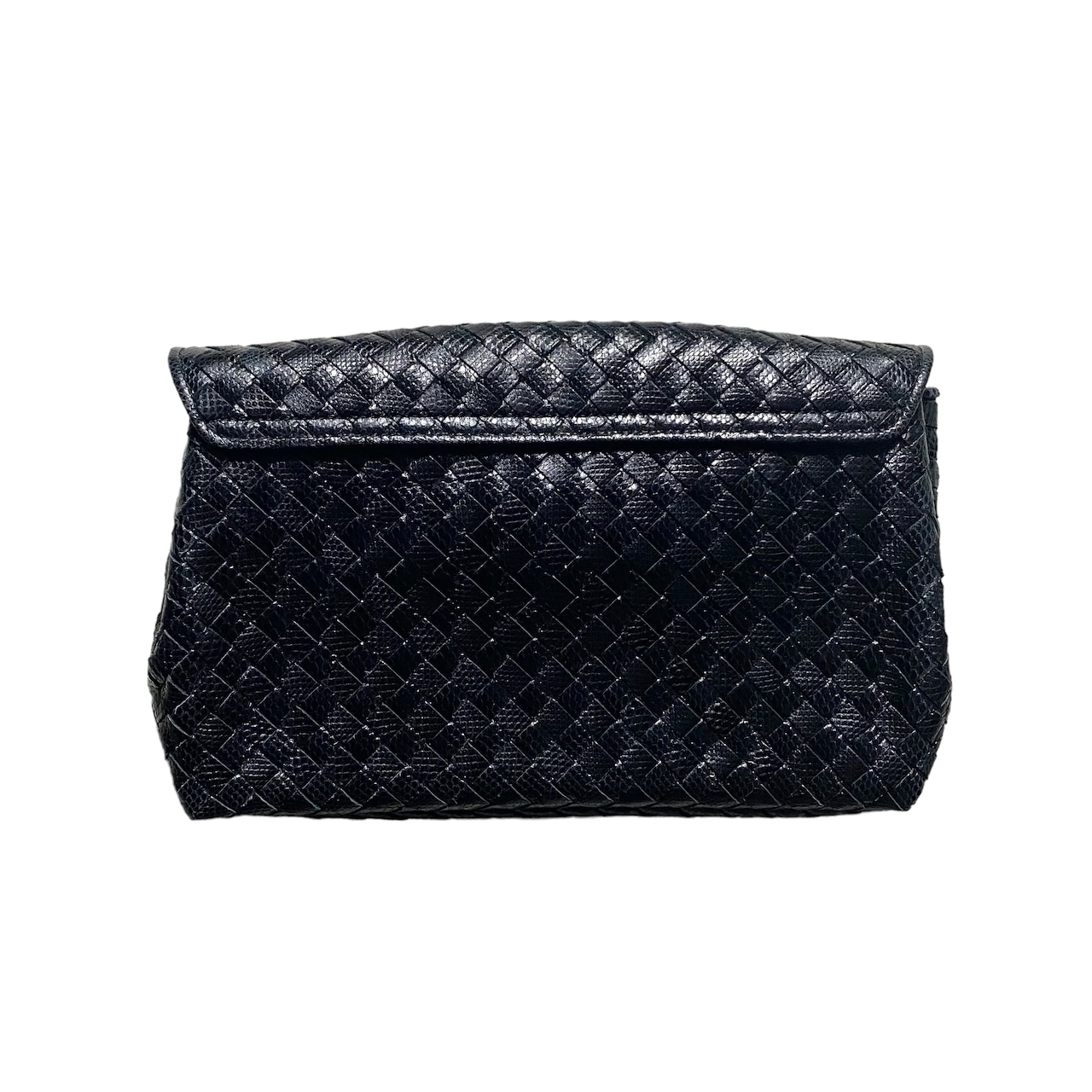 BOTTEGA VENETA lizard leather intrecciato clutch bag