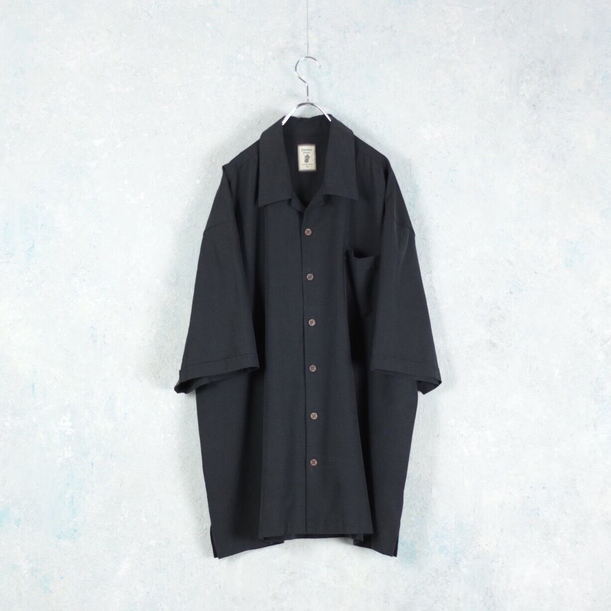 S/S ブラック シルク オープンカラーシャツ 【FF-1728】 | cv