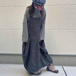 スエード調コクーンワンピース