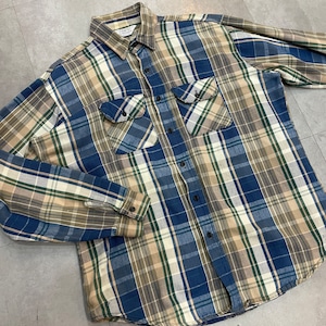 1980s FIVE BROTHER FLANNEL SHIRT XL-T