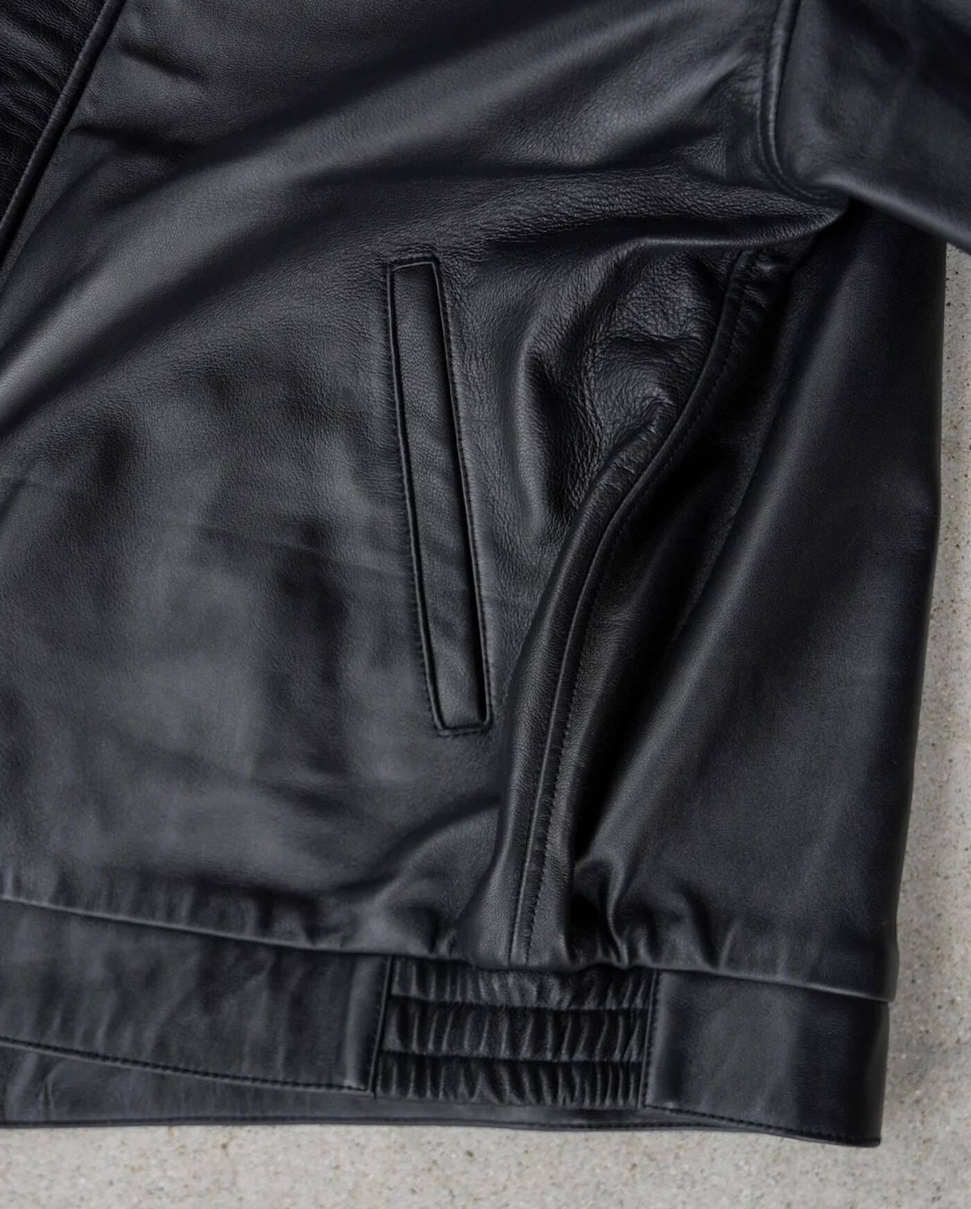 edit clothing SHEEP LEATHER BLOUSON / black | SLOW