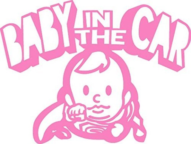 【カッティングシート】Baby in the Car Super Boy  -赤ちゃんが車に乗ってます- ピンク【Super Boy】