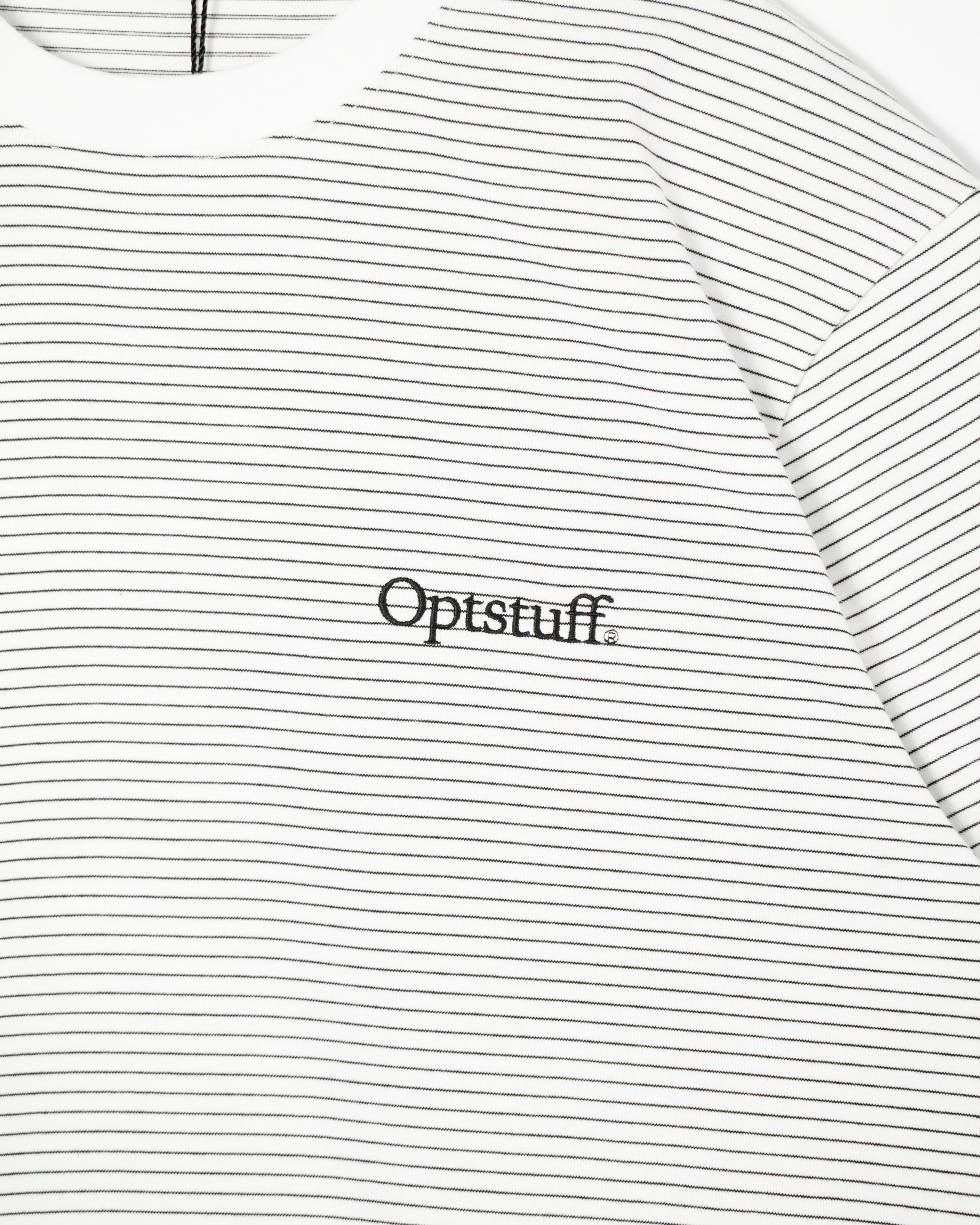 OPTSTUFF] DRAWSTRING BORDER LONG SLEEVE T-SHIRT (WHITE) | OPTSTUFF