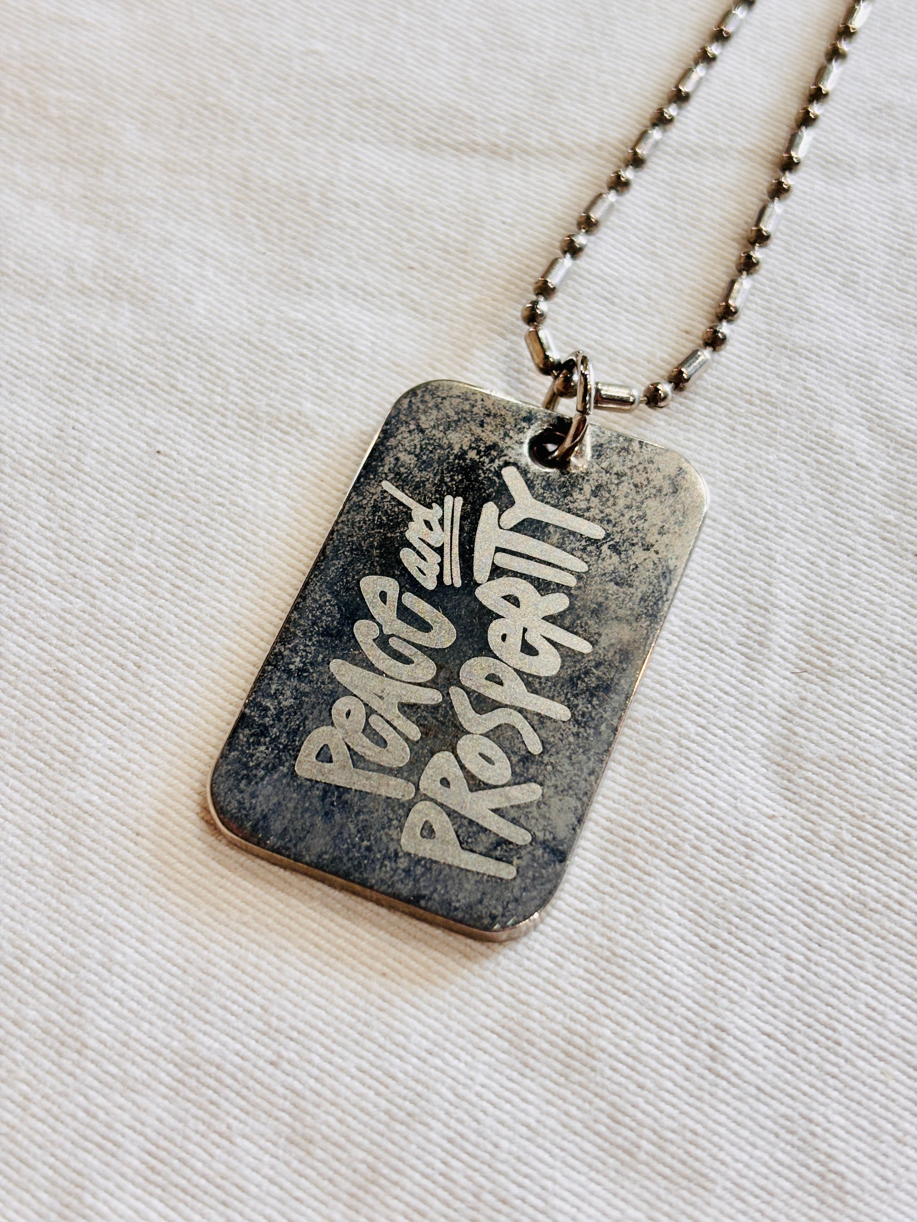 STUSSY/Plate Necklace/プレ－トネックレス/ロゴデザイン/シルバ