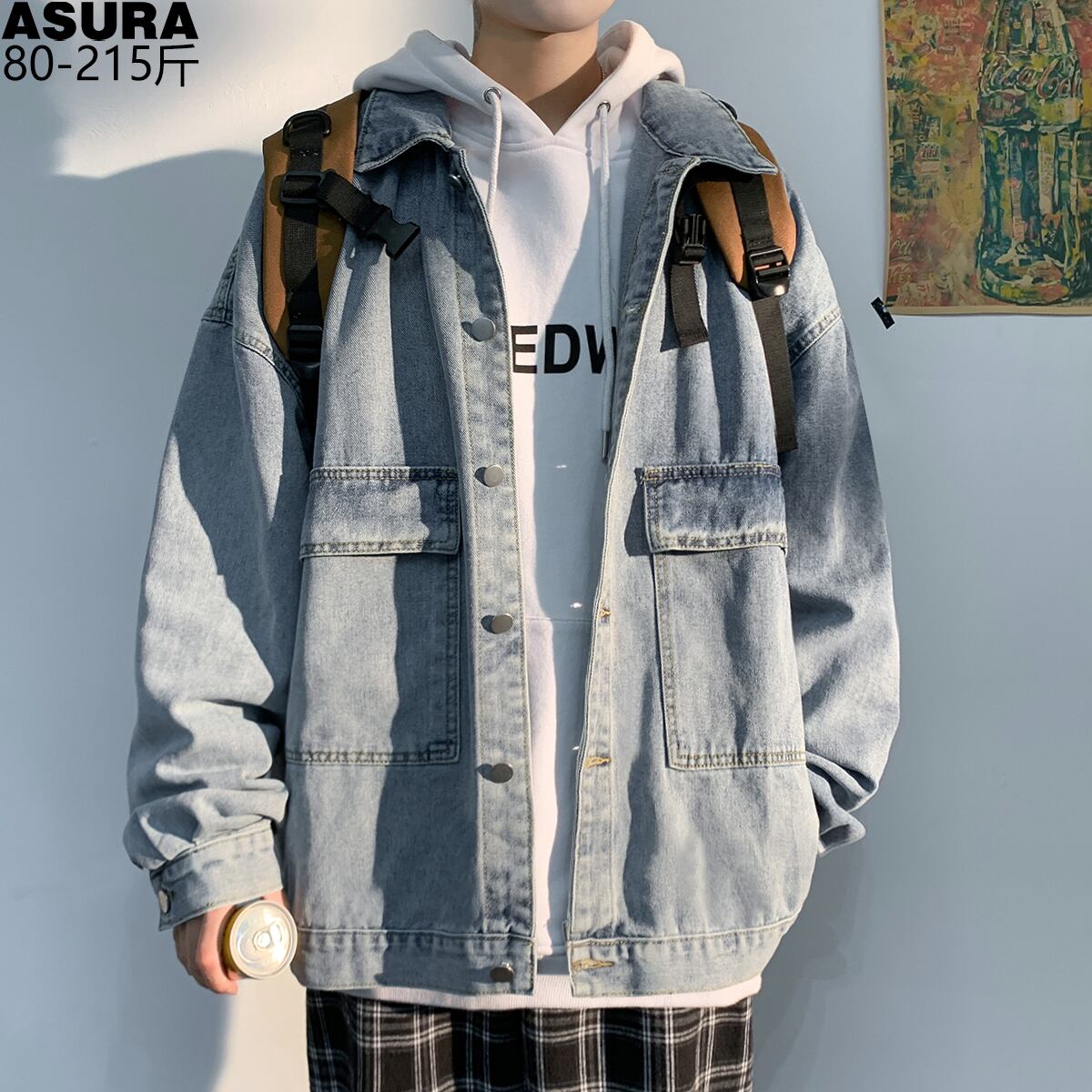 ポケットジャケット ルーズスプリングカジュアル 大きめサイズ 春物 ASURAプラスサイズメンズ80643329467