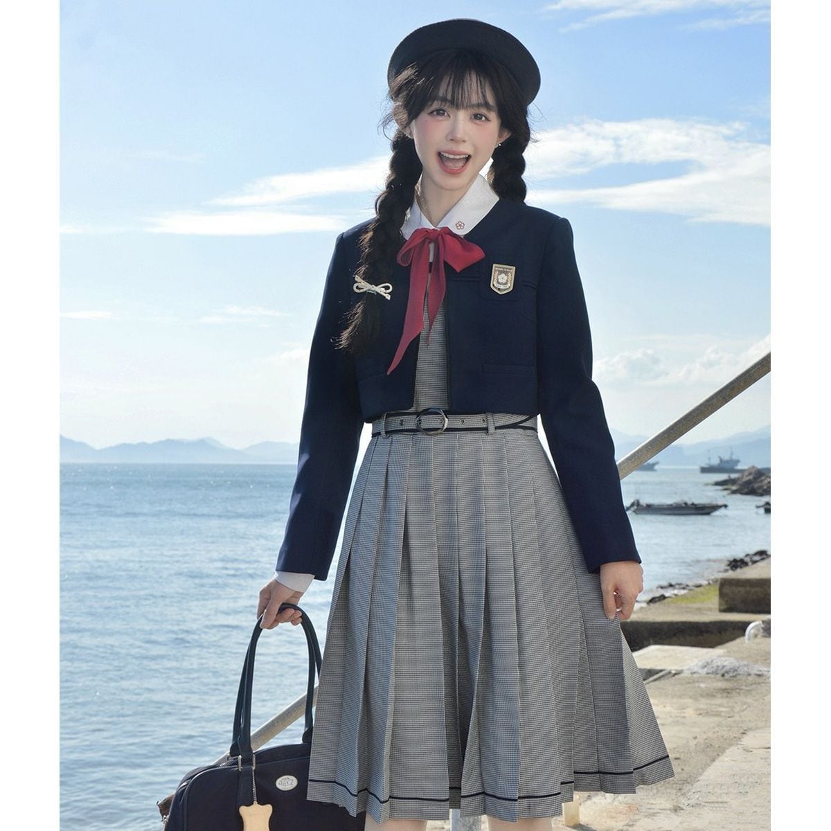 灯台の帰り道 〜グレンチェックプリーツ制服セット〜：トップス