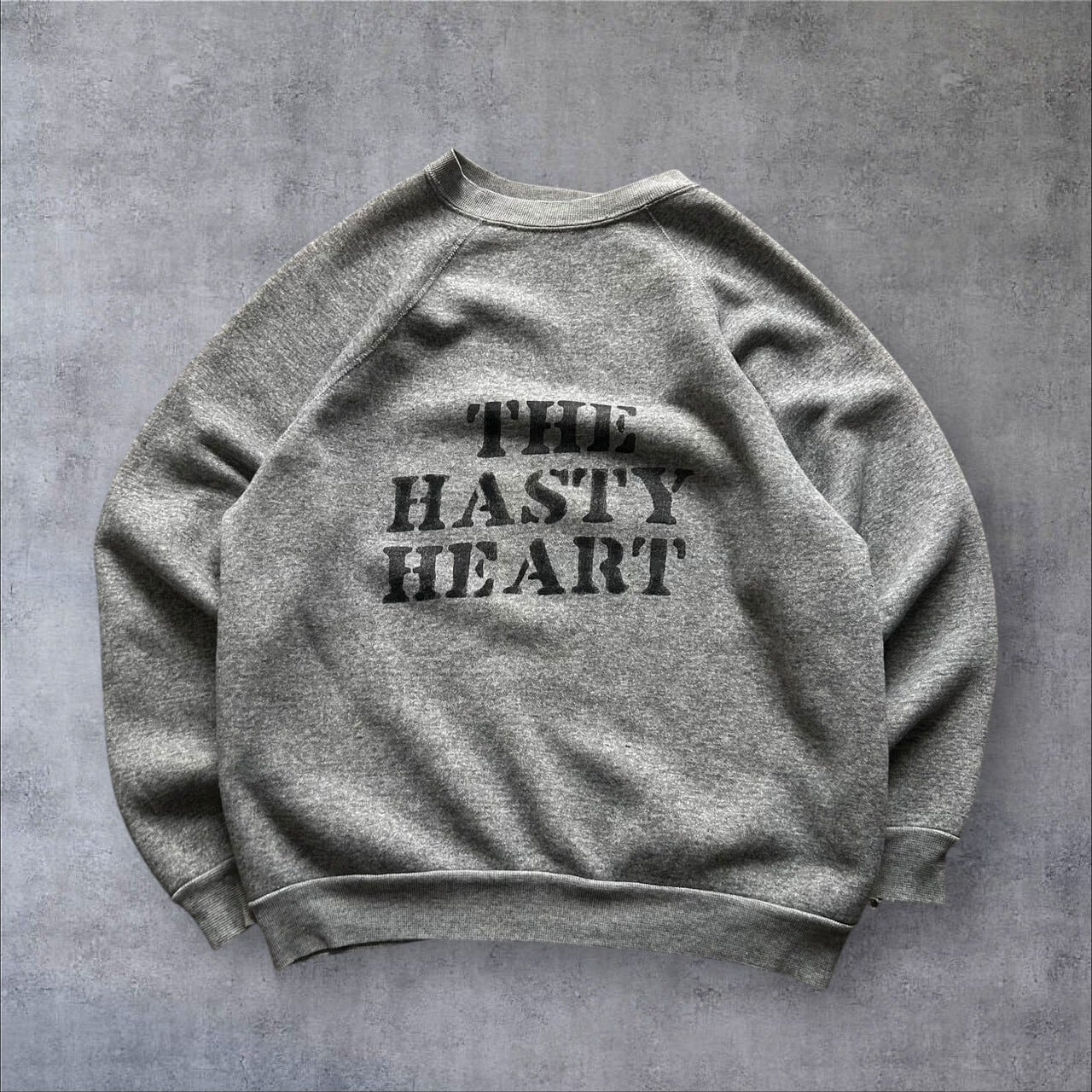 〜1990s stencil print "the hasty heart"raglan sweat 【高円寺店】