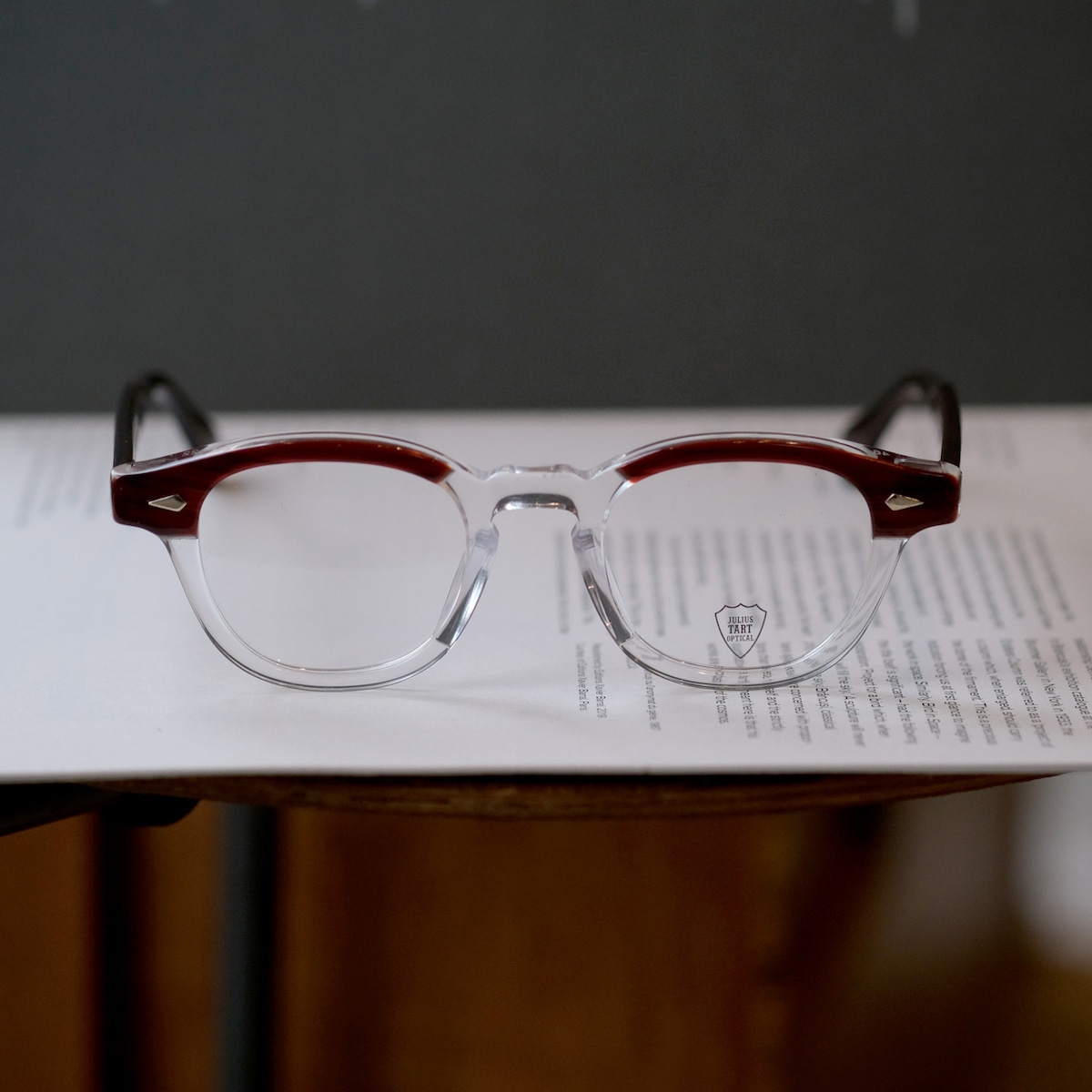 JULIUS TART OPTICAL】AR 46□22 - RED WOOD CLEAR (MEDIUM) | SEESAW 