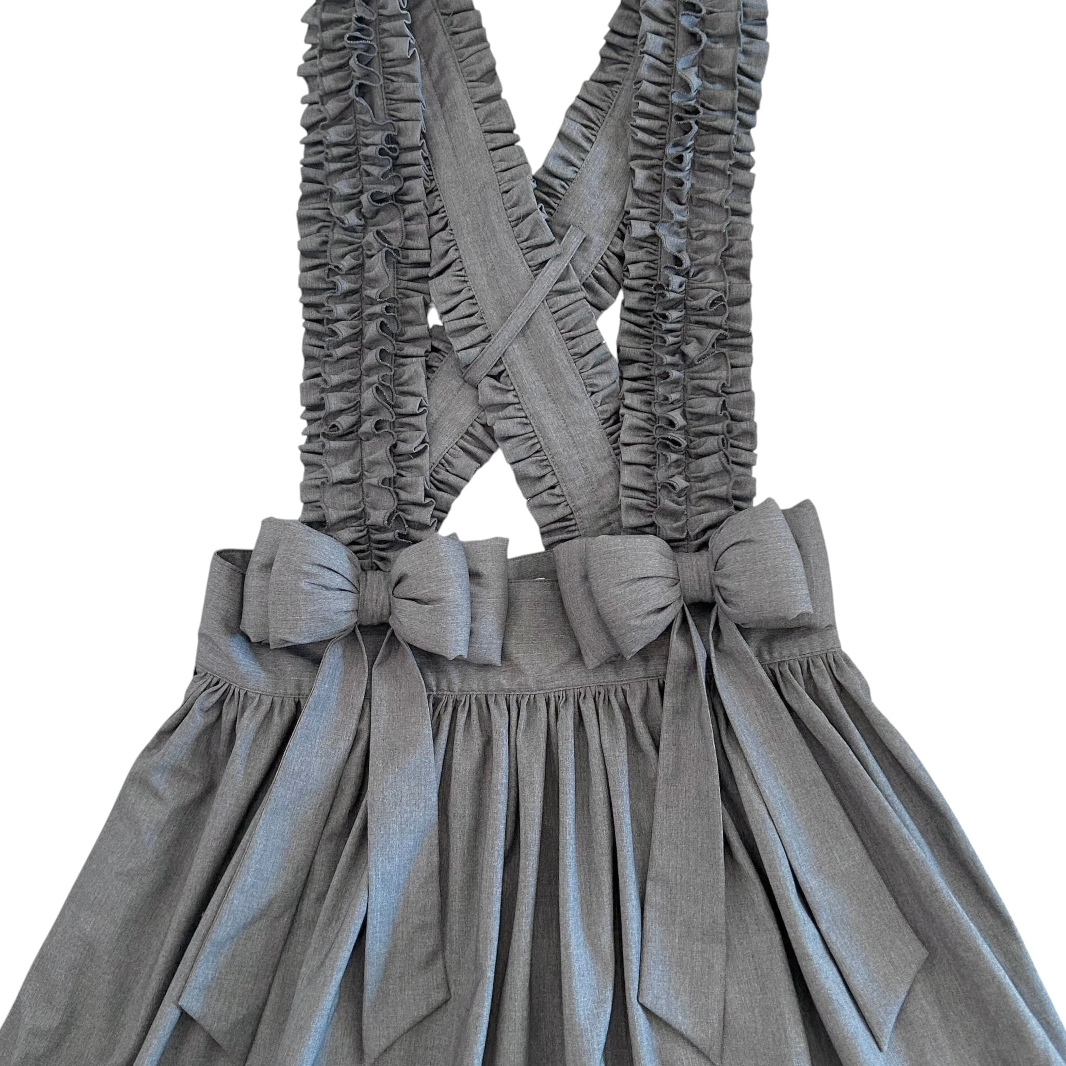 リボンフリルジャンパースカート GRAY